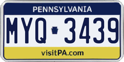 PA license plate MYQ3439