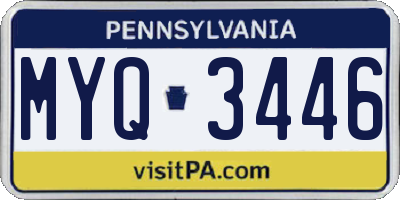 PA license plate MYQ3446
