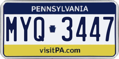 PA license plate MYQ3447