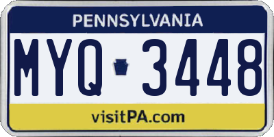 PA license plate MYQ3448