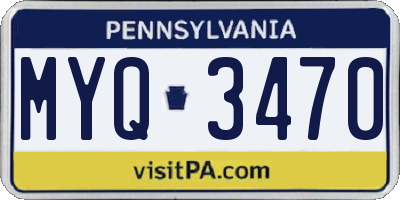PA license plate MYQ3470