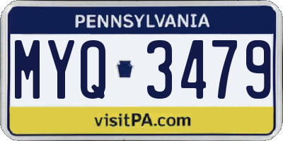 PA license plate MYQ3479