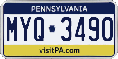 PA license plate MYQ3490