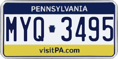 PA license plate MYQ3495