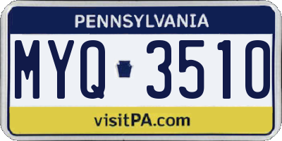 PA license plate MYQ3510