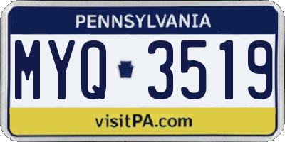 PA license plate MYQ3519