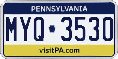 PA license plate MYQ3530