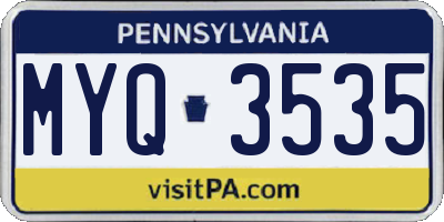 PA license plate MYQ3535
