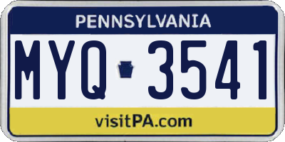 PA license plate MYQ3541