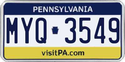 PA license plate MYQ3549