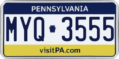 PA license plate MYQ3555