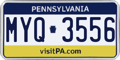 PA license plate MYQ3556