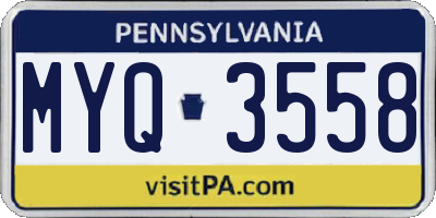 PA license plate MYQ3558