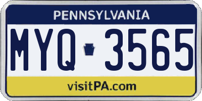 PA license plate MYQ3565