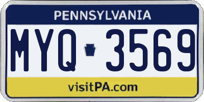 PA license plate MYQ3569