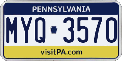 PA license plate MYQ3570