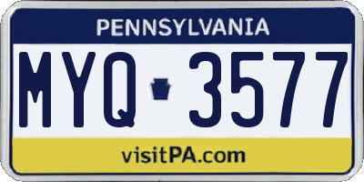 PA license plate MYQ3577
