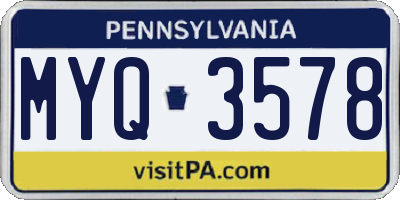 PA license plate MYQ3578