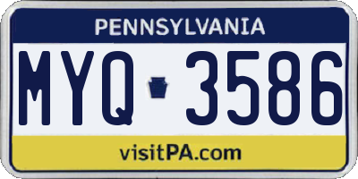 PA license plate MYQ3586