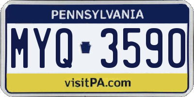 PA license plate MYQ3590