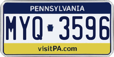 PA license plate MYQ3596