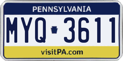 PA license plate MYQ3611