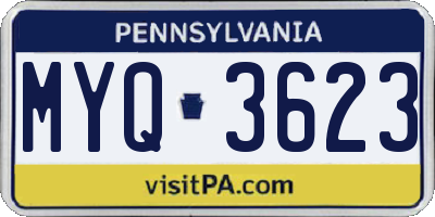 PA license plate MYQ3623