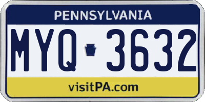 PA license plate MYQ3632