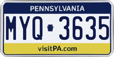 PA license plate MYQ3635