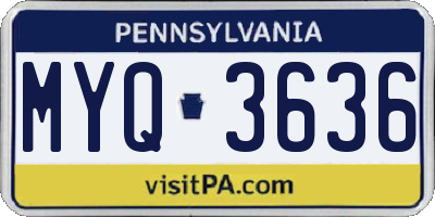 PA license plate MYQ3636