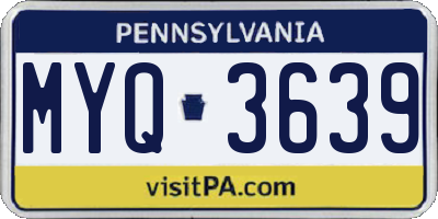 PA license plate MYQ3639