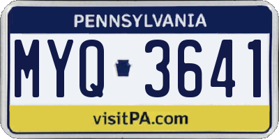 PA license plate MYQ3641