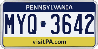 PA license plate MYQ3642