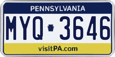 PA license plate MYQ3646