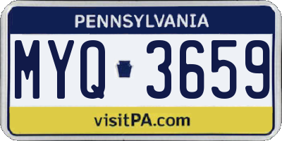 PA license plate MYQ3659