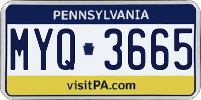 PA license plate MYQ3665