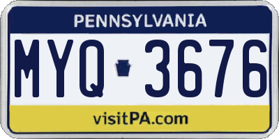 PA license plate MYQ3676