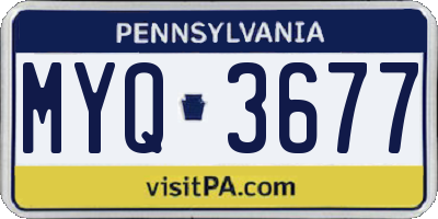 PA license plate MYQ3677