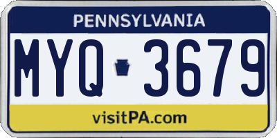 PA license plate MYQ3679