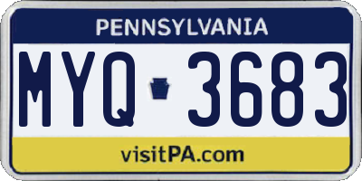 PA license plate MYQ3683