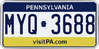 PA license plate MYQ3688