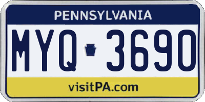 PA license plate MYQ3690
