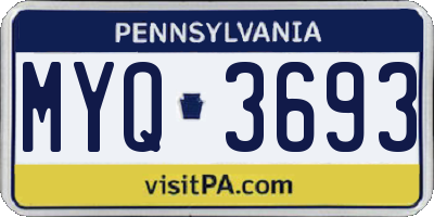 PA license plate MYQ3693