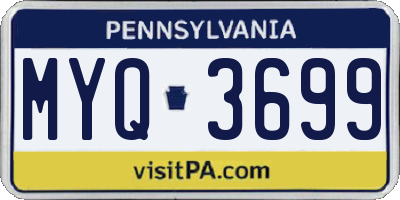 PA license plate MYQ3699