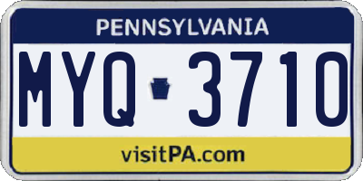 PA license plate MYQ3710