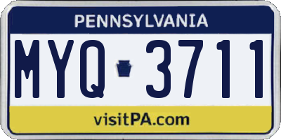 PA license plate MYQ3711