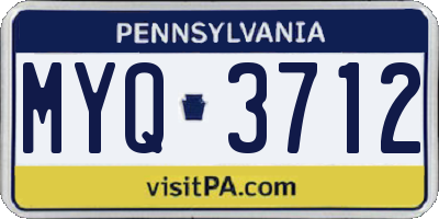 PA license plate MYQ3712