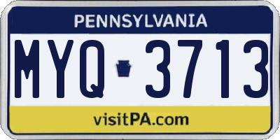 PA license plate MYQ3713