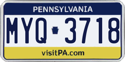 PA license plate MYQ3718