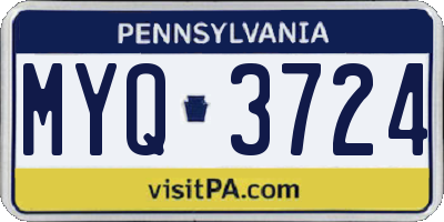PA license plate MYQ3724